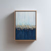 Gold and Blue Textured painting | Oil And Acrylic Painting in Paintings by Berezart. Item composed of canvas compatible with contemporary and eclectic & maximalism style