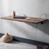 Walnut Space Saver Folding Floating Desk, Folding Table | Tables by Halohope Design. Item made of walnut with steel works with minimalism & modern style