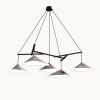 Emily Group of Five Pendant Light Oxid | Chandeliers by MOSS Objects. Item composed of oak wood and steel in contemporary or modern style