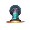 Insulator Light Sconce 7" Rusted Metal Hood | Sconces by RailroadWare Lighting Hardware & Gifts. Item made of metal with glass works with country & farmhouse & industrial style