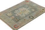 Rug & Kilim's Oushak Rug in Blue-Gray with Medallion | Area Rug in Rugs by Rug and Kilim