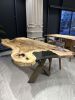 Live Edge Custom Epoxy Resin Table - Epoxy Wood Table | Dining Table in Tables by Tinella Collection. Item made of wood works with contemporary & country & farmhouse style