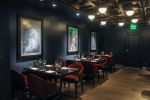 "Navy Blue Burst" Fine Art Print at "The Siren" Restaurant | Prints by Julia Di Sano. Item composed of paper
