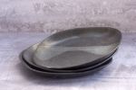 Set of Four Square Wabi Sabi Black Ceramic Dinner Plates | Dinnerware by ShellyClayspot. Item composed of ceramic