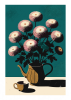 Chrysanthemums and Teapot | Prints in Paintings by Paul Manwaring Fine Art Prints. Item composed of paper compatible with contemporary and modern style