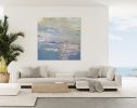 Blue Suite, 48 x 48", oil on custom built canvas, ©2022DB | Oil And Acrylic Painting in Paintings by Donna Bruni. Item composed of canvas and synthetic
