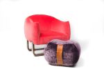 Milo Bean Ottoman | Benches & Ottomans by Marie Burgos Design and Collection. Item composed of fabric