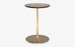 Hidden Brass Plated Metal & Oak Veneer Side C Table | Side Table in Tables by LAGU. Item made of oak wood & metal compatible with minimalism style