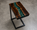 Luxury Epoxy Side Table, C Shape Epoxy Table Top | End Table in Tables by Innovative Home Decors. Item composed of wood compatible with country & farmhouse and art deco style