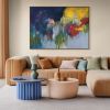Rhapsody Blue XIII | Oil And Acrylic Painting in Paintings by Elisa Gomez Art. Item composed of canvas in contemporary or eclectic & maximalism style