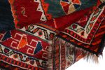Antique Gabbeh Geometric Red and Blue Wool Persian Rug 10856 | Area Rug in Rugs by Rug and Kilim