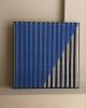 Compose 1  - Blue | Embroidery in Wall Hangings by Fault Lines by Matthias de Vogel. Item made of fabric with brass