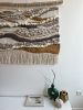 Weaving Tapestry from Wool and Cotton "New Beginning" | Wall Hangings by Tissage Sauvage. Item made of wood with cotton