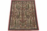 Vintage Runner in Beige with Green and Red Floral Patterns | Area Rug in Rugs by Rug and Kilim