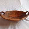 Indigenous Medium Oval Wood Bowl with handles | Serving Bowl in Serveware by TerraKlay. Item made of wood works with contemporary & rustic style
