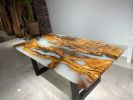 White Epoxy Resin Dining Table | Meeting Table | Tables by Gül Natural Furniture. Item made of walnut & synthetic compatible with minimalism and mid century modern style