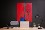 Crimson Silence — Alienation Series | Paintings by Gela Mikava. Item made of fabric works with contemporary & modern style
