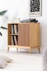 TONN Tall Record player stand, vinyl record storage oak wood | Media Console in Storage by Mo Woodwork | Stalowa Wola in Stalowa Wola. Item composed of oak wood in minimalism or mid century modern style