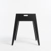 om16.2  black ash Stool | Chairs by olivier moravik | Centre Bonlieu in Annecy. Item made of wood with fabric works with minimalism & contemporary style