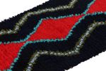 Vintage Moroccan Runner in Black with Red Diamond Medallions | Area Rug in Rugs by Rug and Kilim