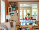 FLOWERS ON WATER (orange, blue & gold) | Area Rug in Rugs by Emma Gardner Design, LLC | Private Residence, San Francisco, CA in San Francisco. Item made of wool & fiber