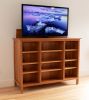 Flat Screen TV Cabinet with lift mechanism & hinged lid | Media Console in Storage by Simon Metz Woodworking. Item composed of wood compatible with mid century modern and modern style