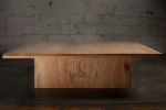 Natural Red Oak Square Coffee Table | Tables by Aeterna Furniture. Item composed of oak wood