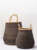 Niibi Baskets in Black/Natural | Storage Basket in Storage by AKETEKETE. Item made of fiber works with boho & minimalism style