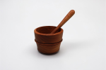 Cherrywood Honey Jar with Gold Accents – Hand‑Turned | Cups by Holzkunst Samuel Meisinger. Item made of wood works with minimalism & art deco style