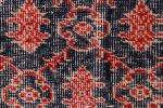 Vintage Zeki Müren Rug in Navy Blue with Red Geometric | Area Rug in Rugs by Rug and Kilim