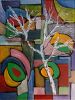 Birch | Oil And Acrylic Painting in Paintings by Marina Gershman. Item in contemporary or art deco style