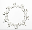 Set of 25 Botanical Butterflies wall sculpture artwork | Wall Hangings by Elizabeth Prince Ceramics. Item composed of ceramic in minimalism or mid century modern style