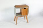 Half'n Half | Nightstand in Storage by Curly Woods. Item made of maple wood with concrete works with mid century modern style