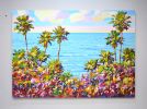 Palm trees. Ocean. California. | Oil And Acrylic Painting in Paintings by IRYNA KASTSOVA. Item made of canvas works with coastal & mediterranean style