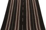 Vintage Kilim rug in Deep Brown with Red, and White Stripe | Area Rug in Rugs by Rug and Kilim