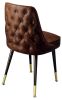 Tufted Club Chair - Model 3528 | Lounge Chair in Chairs by Richardson Seating Corporation | 10pin Bowling Lounge in Chicago. Item composed of brass