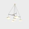 Emily Group of Five brass | Chandeliers by MOSS Objects. Item made of brass compatible with minimalism and mid century modern style