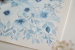 Indigo floral painting - 5th Edition | Watercolor Painting in Paintings by Mira's Craft. Item made of paper