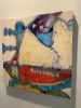 White girl tribal 1 | Mixed Media by Anne Beletic | Private Residence in Dallas. Item composed of wood & paper