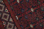 Vintage Mid-Century Soumak Red and Blue Wool Kilim Rug 10929 | Area Rug in Rugs by Rug and Kilim