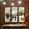 Triptych Bison | Watercolor Painting in Paintings by Organik Creative | Lakeline Crossing in Cedar Park. Item made of canvas & synthetic