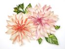 Two Dahlias on-edge paper art | Wall Sculpture in Wall Hangings by JUDiTH+ROLFE. Item made of paper works with contemporary style