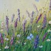 Summer Lavender Field | Oil And Acrylic Painting in Paintings by DaggArt. Item composed of canvas and synthetic