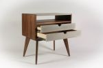 AbyGray | Nightstand in Storage by Curly Woods. Item composed of oak wood and concrete in mid century modern style