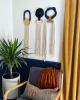 Black and Gold Pendants | Tapestry in Wall Hangings by HILO Fiber Art. Item composed of cotton & fiber