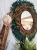 Raffia Mirror, Decorative Raffia Mirror, Boho Mirror | Decorative Objects by Magdyss Boutique. Item composed of birch wood & glass compatible with boho and contemporary style
