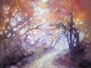 Hope Springs Eternal, an autumn path painting | Oil And Acrylic Painting in Paintings by Gill Bustamante. Item composed of canvas in minimalism or contemporary style