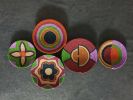 African wall plate decoration | Decorative Plate in Decorative Objects by Sarmal Design. Item made of bamboo with cotton works with boho & mid century modern style