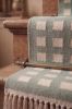 Handwoven Woolen Green & White Runner Rug | Rugs by Evergreen Carpets. Item composed of wool in boho or minimalism style