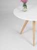 White round coffee table, with solid oak legs, scandinavian | Tables by Mo Woodwork | Stalowa Wola in Stalowa Wola. Item composed of oak wood in minimalism or mid century modern style